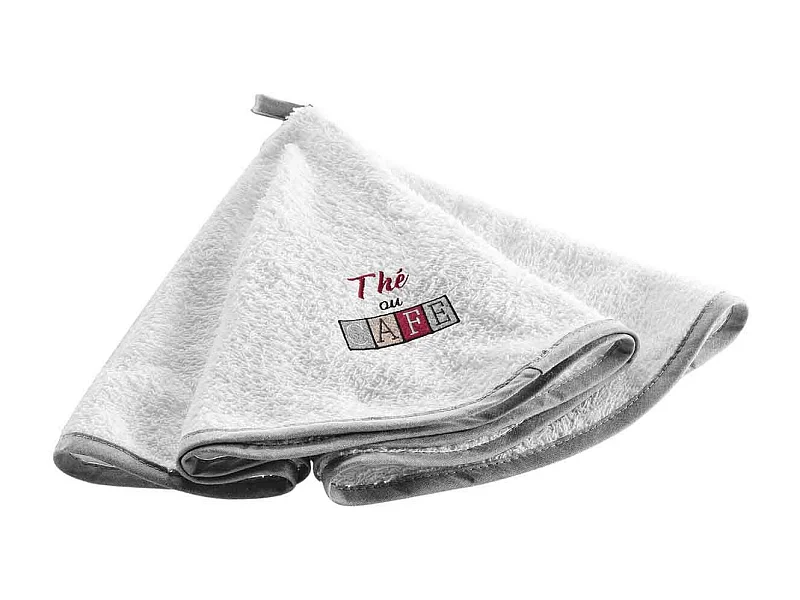 Essuie-Main Rond en Coton "Déjeuner" 60cm Blanc