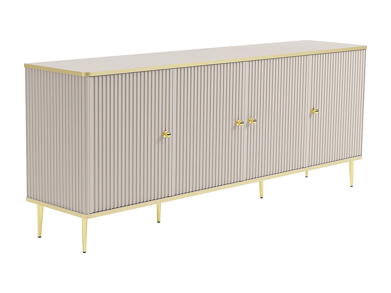 Sideboard mit 4 Türen - MDF und Stahl - Beige und Goldfarben - SINEAD von P günstig online kaufen