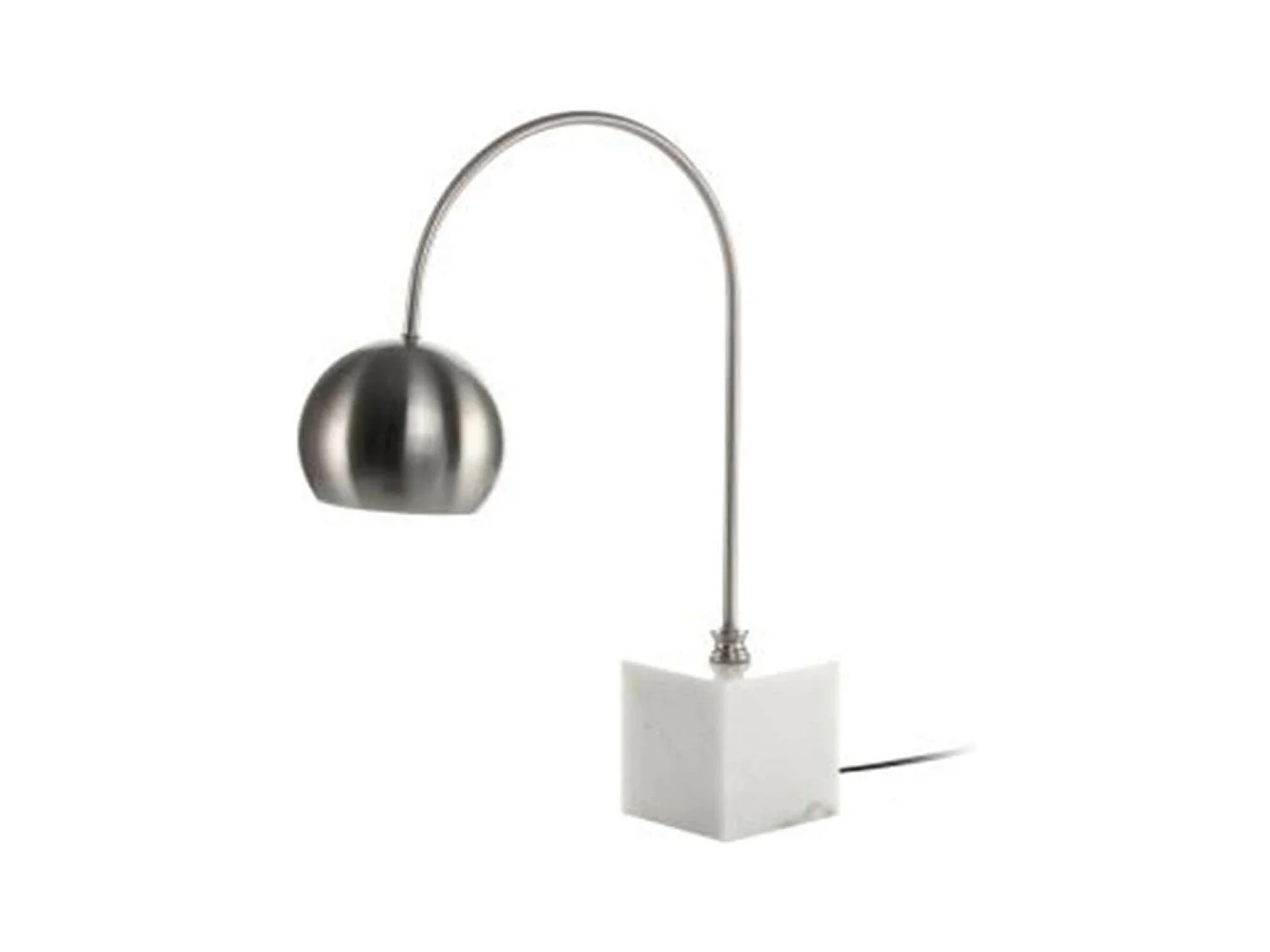 Lampe à Poser en Marbre "Bella" 58cm Argent & Blanc