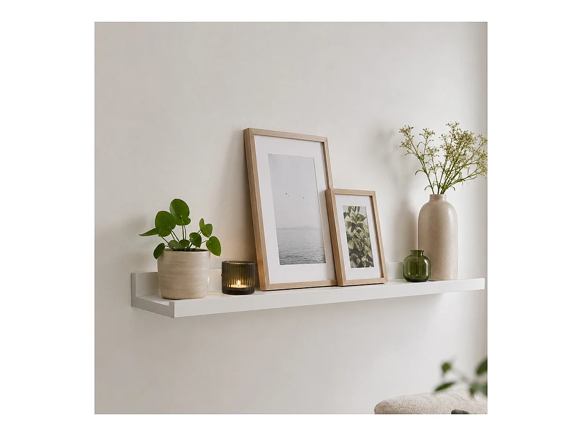 Étagère Murale à Rebord "Fixy" 58cm Blanc