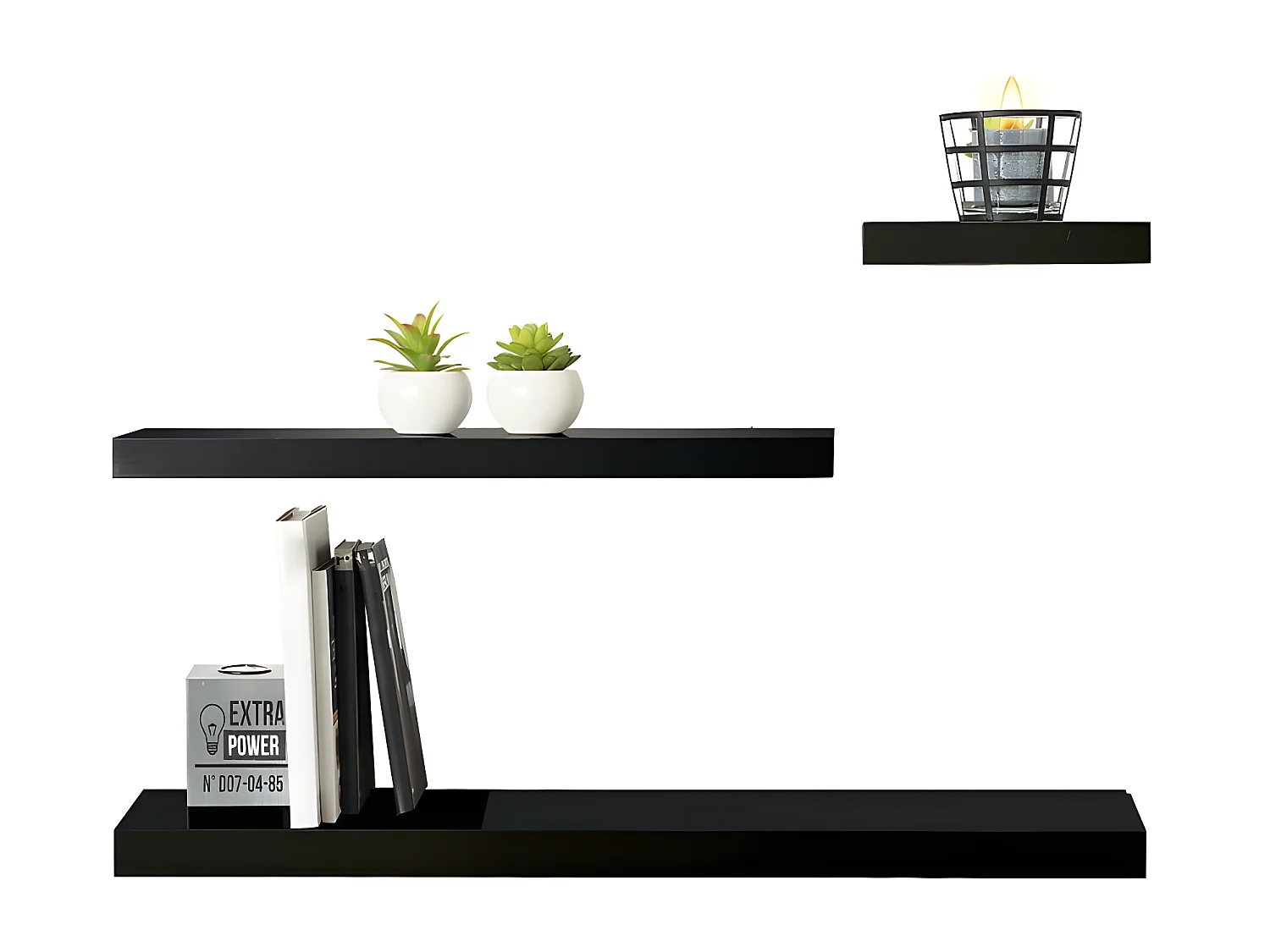 Étagère Murale Carré "Fixy" 24cm Noir