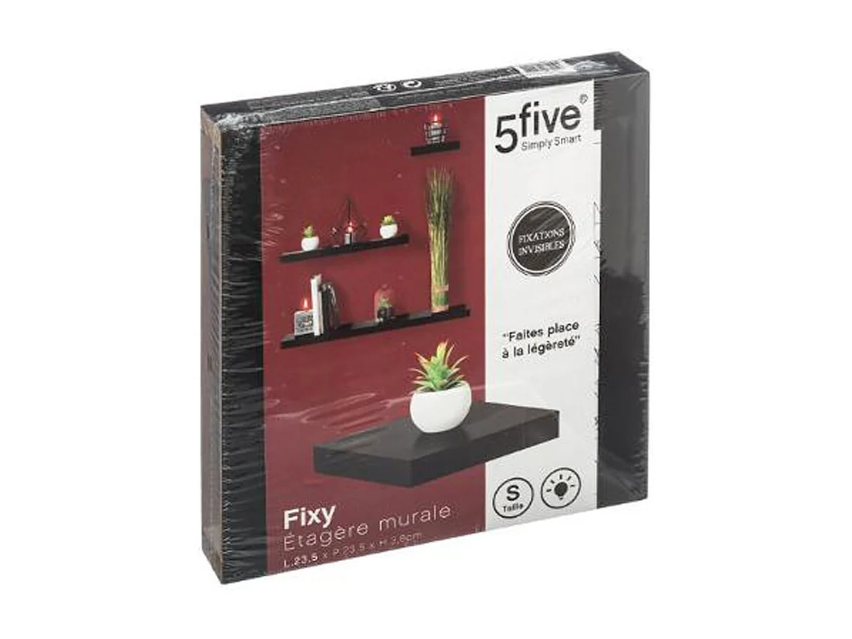 Étagère Murale Carré "Fixy" 24cm Noir
