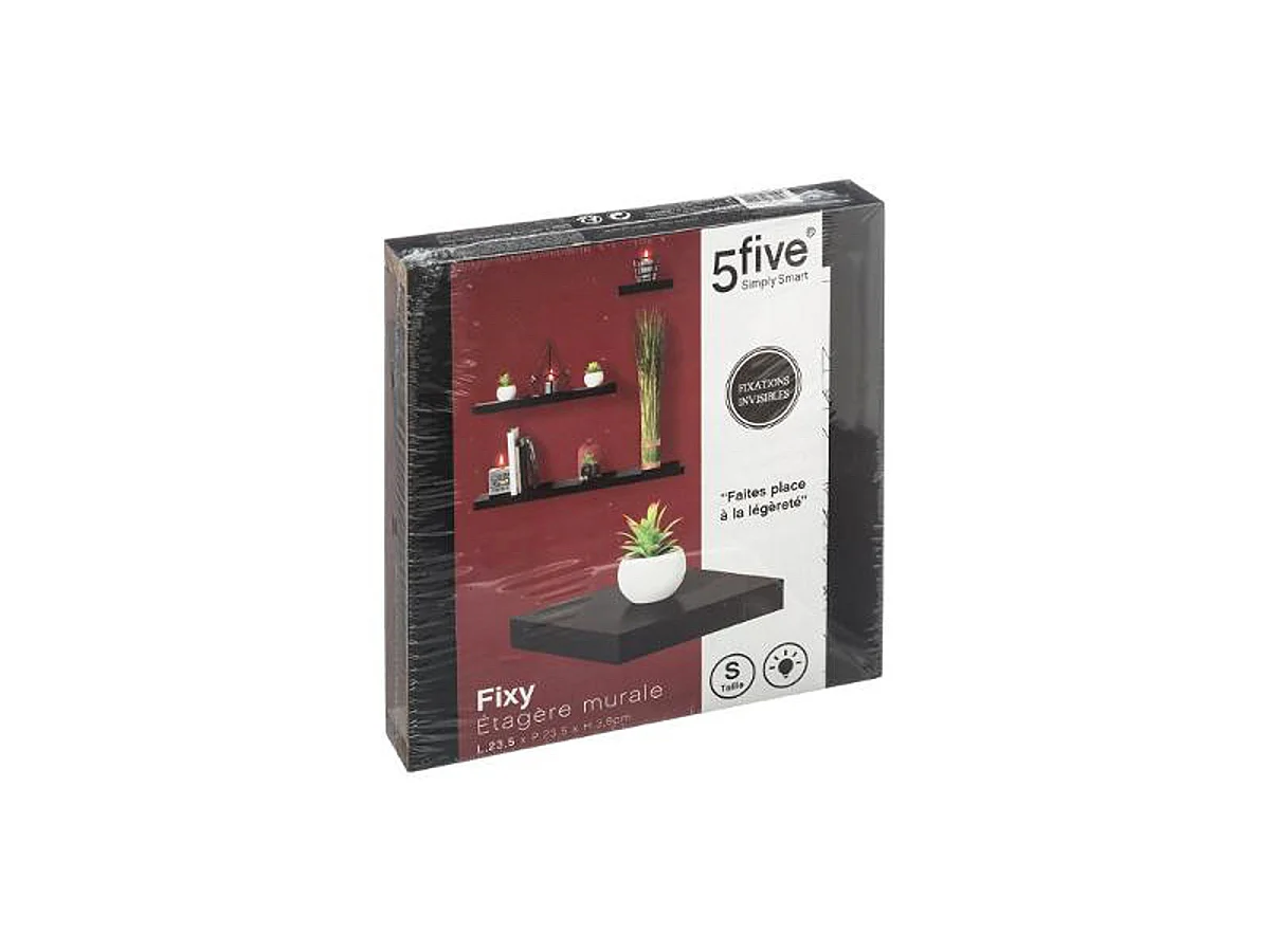 Étagère Murale Carré "Fixy" 24cm Noir