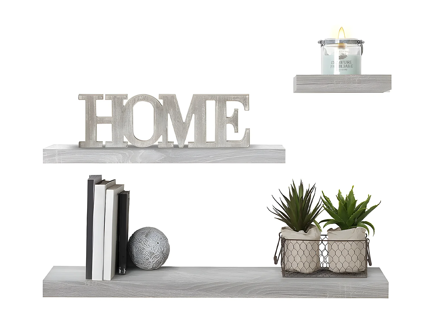 Étagère Murale Carré "Fixy" 24cm Chêne Gris