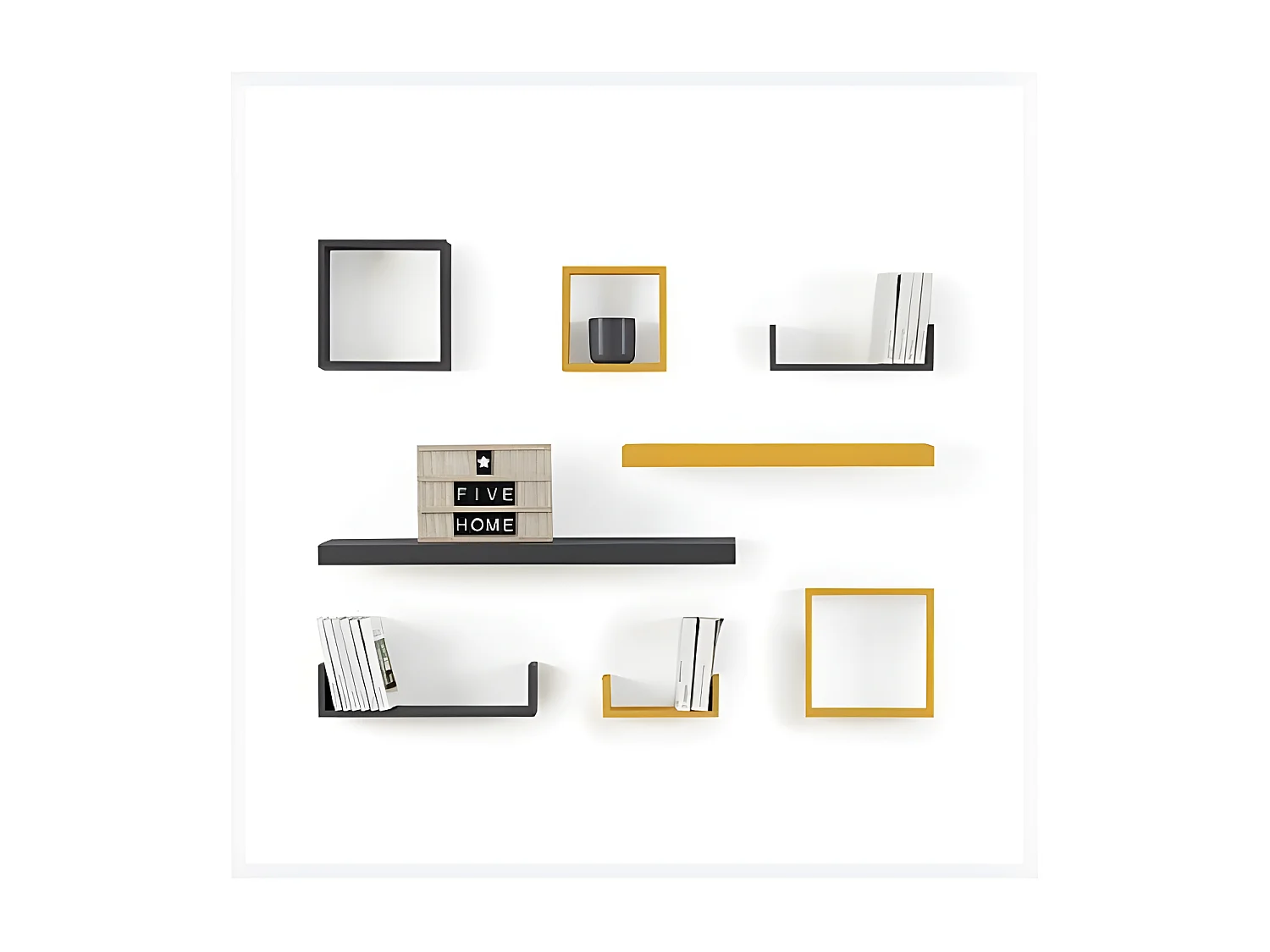 Étagère Murale Carré "Fixy" 24cm Chêne Gris