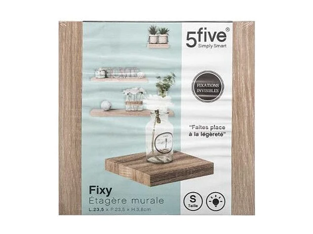 Étagère Murale Carré "Fixy" 24cm Chêne Naturel