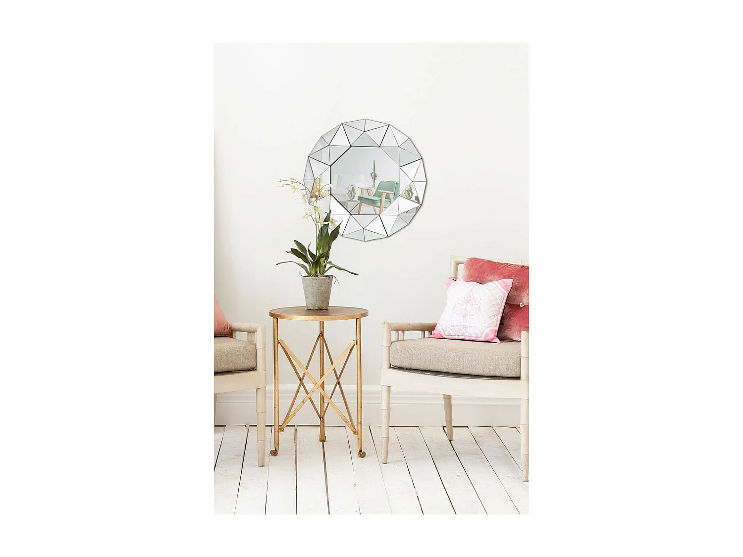 Miroir Mural Design "Vulcanus" 70cm Argent