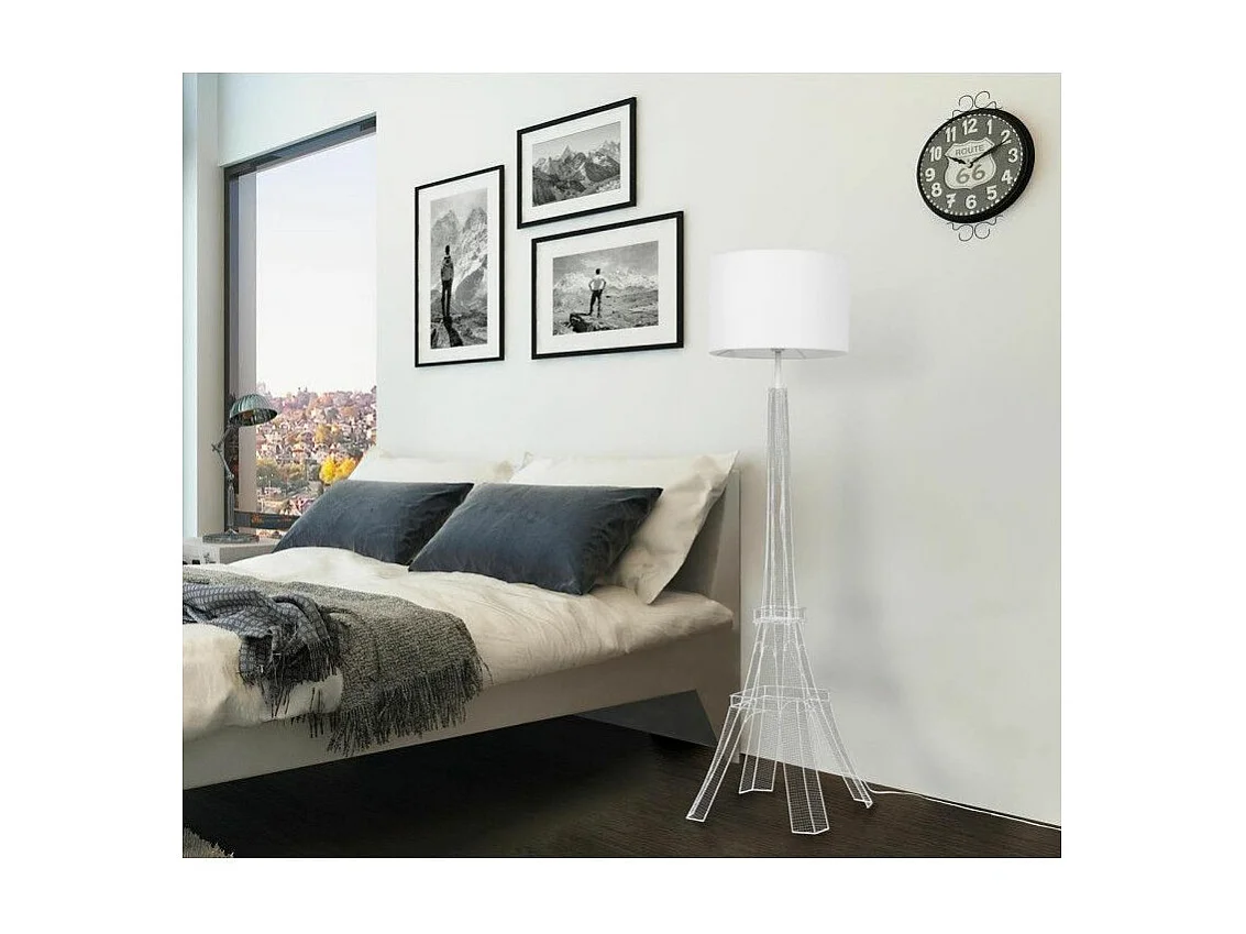 Lampadaire Trépied "Tour Eiffel" 139cm Blanc