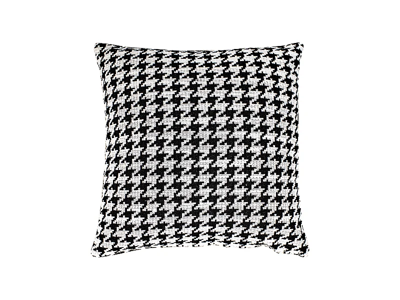 Cojín con Relleno con Estampado Pata de Gallo Kuatéh Ribe 45x45 cm Negro y Blanco