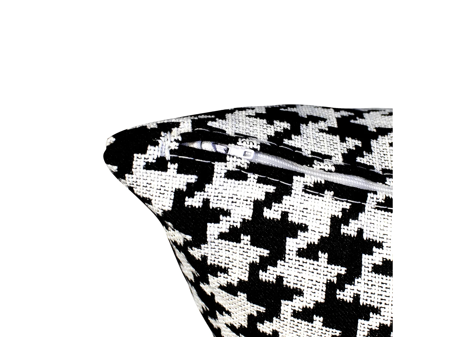 Cojín con Relleno con Estampado Pata de Gallo Kuatéh Ribe 45x45 cm Negro y Blanco