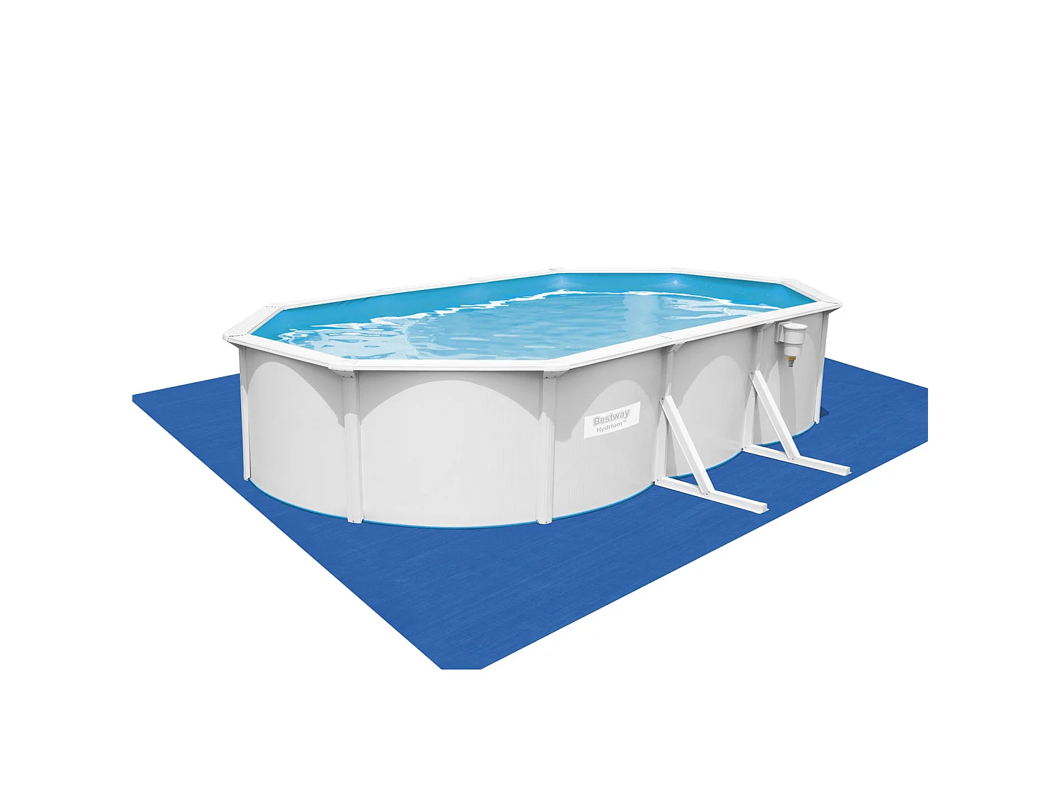 Piscina Desmontable de Acero Bestway con Depuradora de Arena 610x360x120 cm Hydrium con Cobertor, Escalera y Tapiz de Suelo
