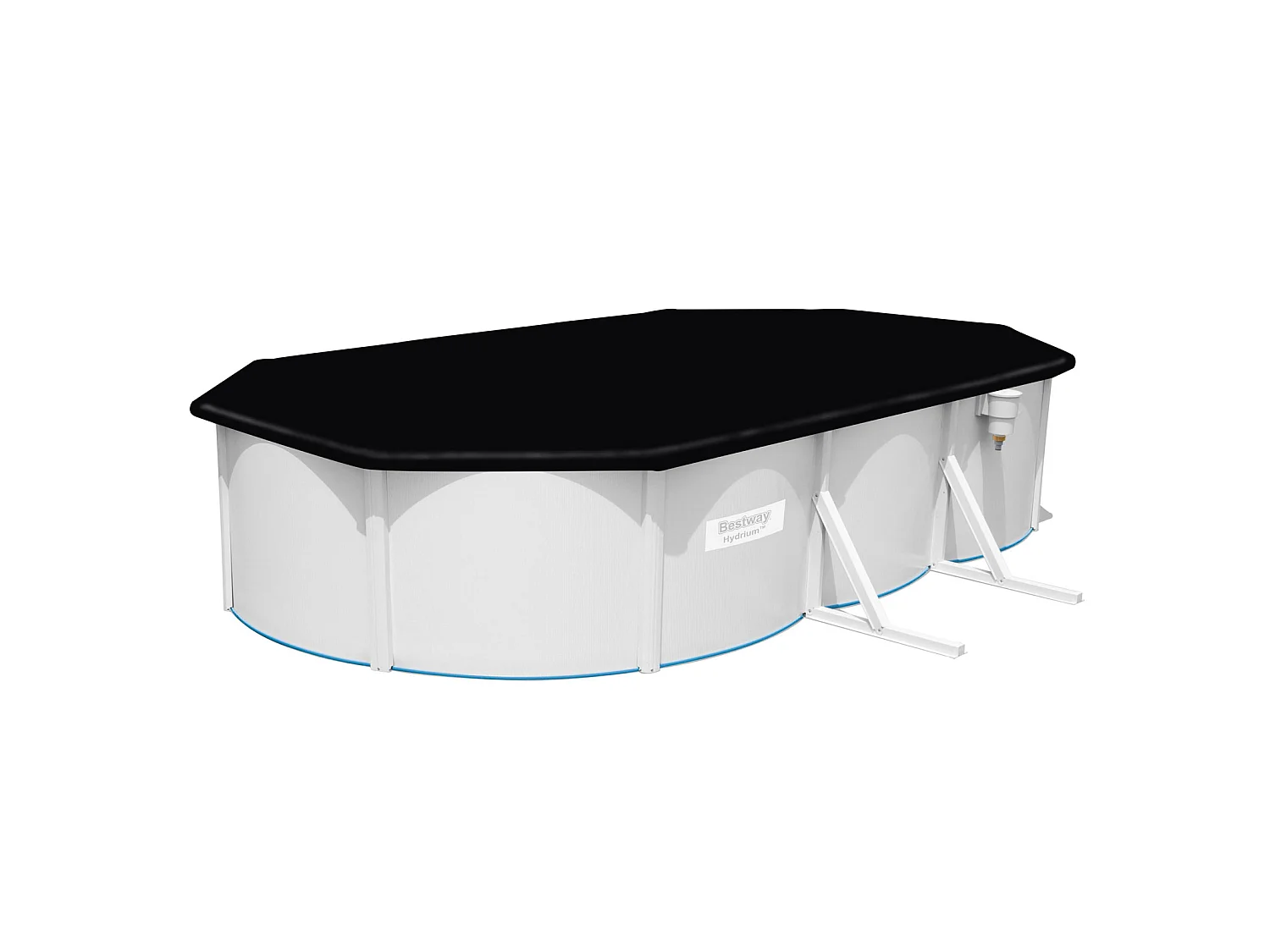 Piscina Desmontable de Acero Bestway con Depuradora de Arena 610x360x120 cm Hydrium con Cobertor, Escalera y Tapiz de Suelo