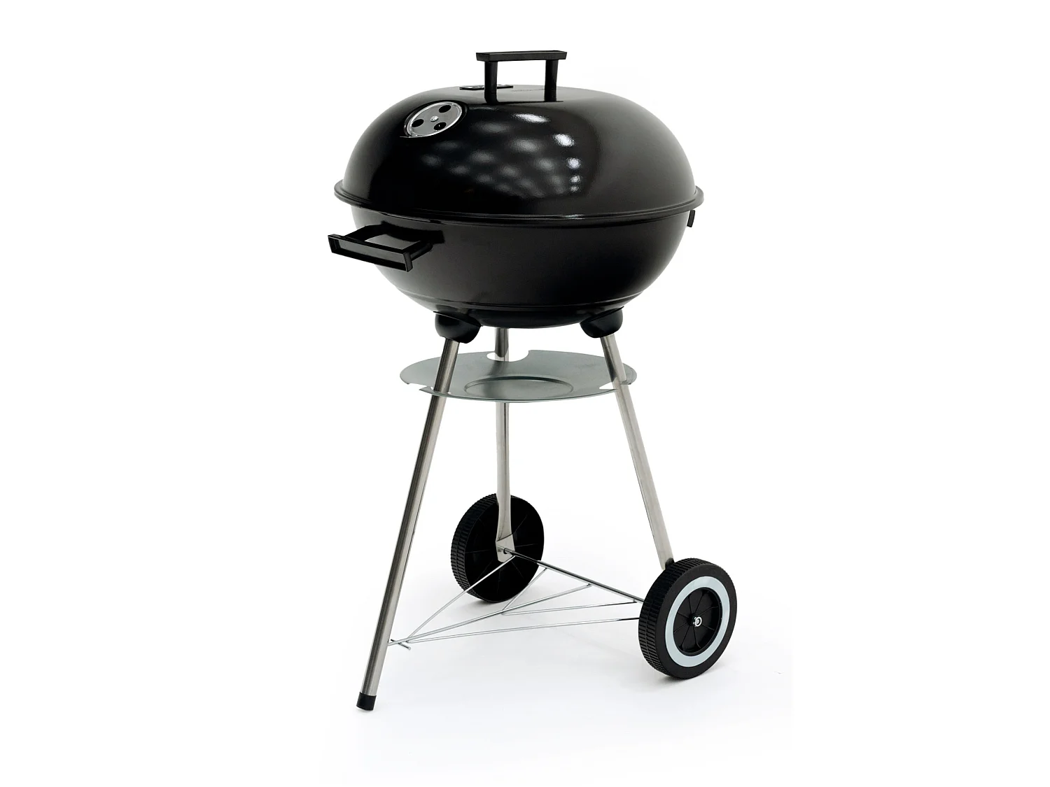 Barbecue au Charbon à Roulettes Kekai Michigan 46x44x70 cm Couvercle, Clapets et Cendrier Amovible Couleur Noir