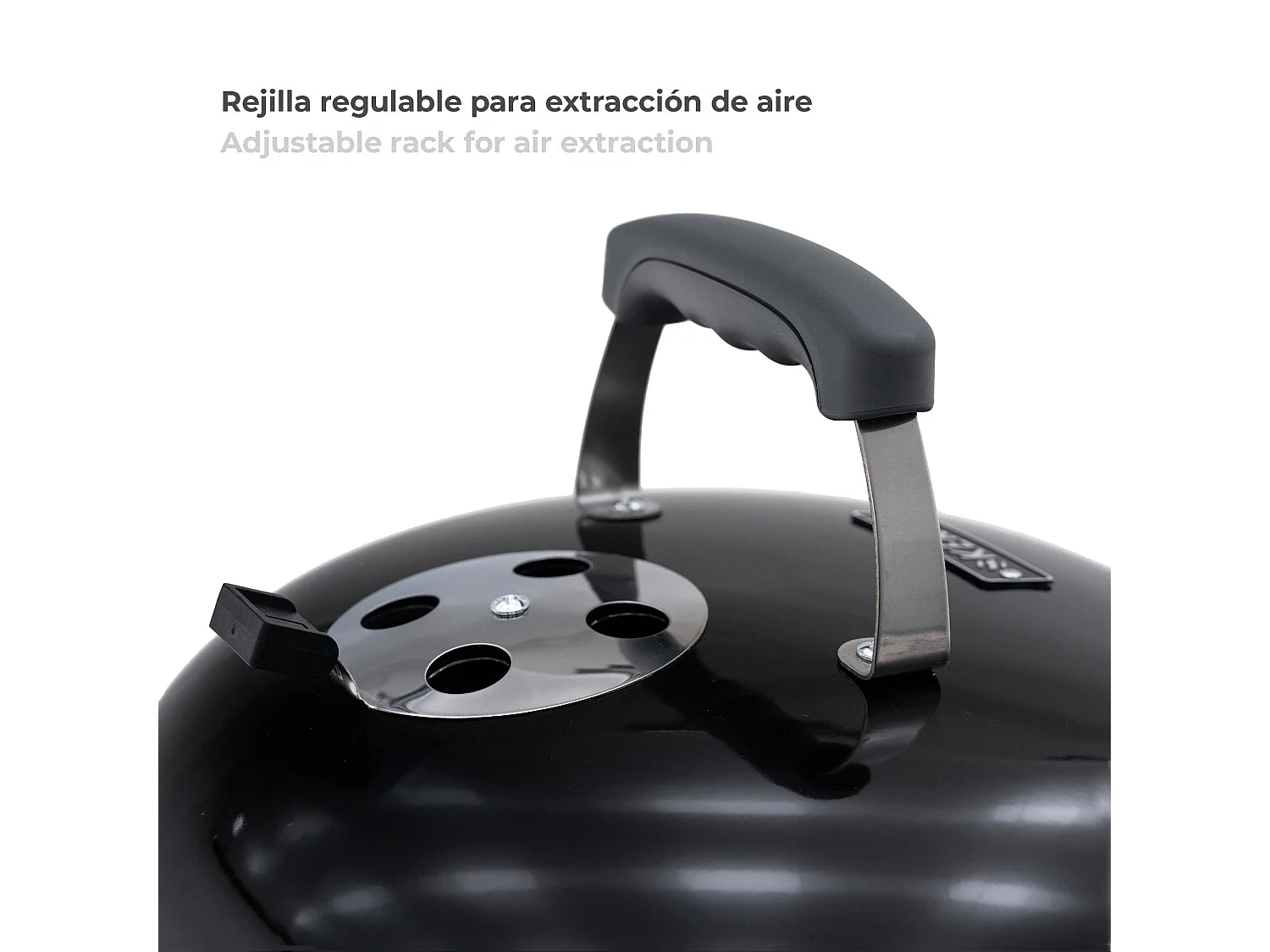 Barbecue de Table au Charbon de Bois Kekai Tahoe 37x37x44 cm Verrou de Couvercle avec Système de Transport Couleur Noir