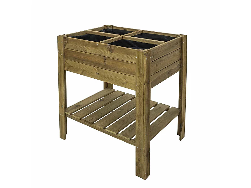 Orto Urbano Gardiun 75 L. 40x80x88 cm Legno Trattato e Fodera Geotextil