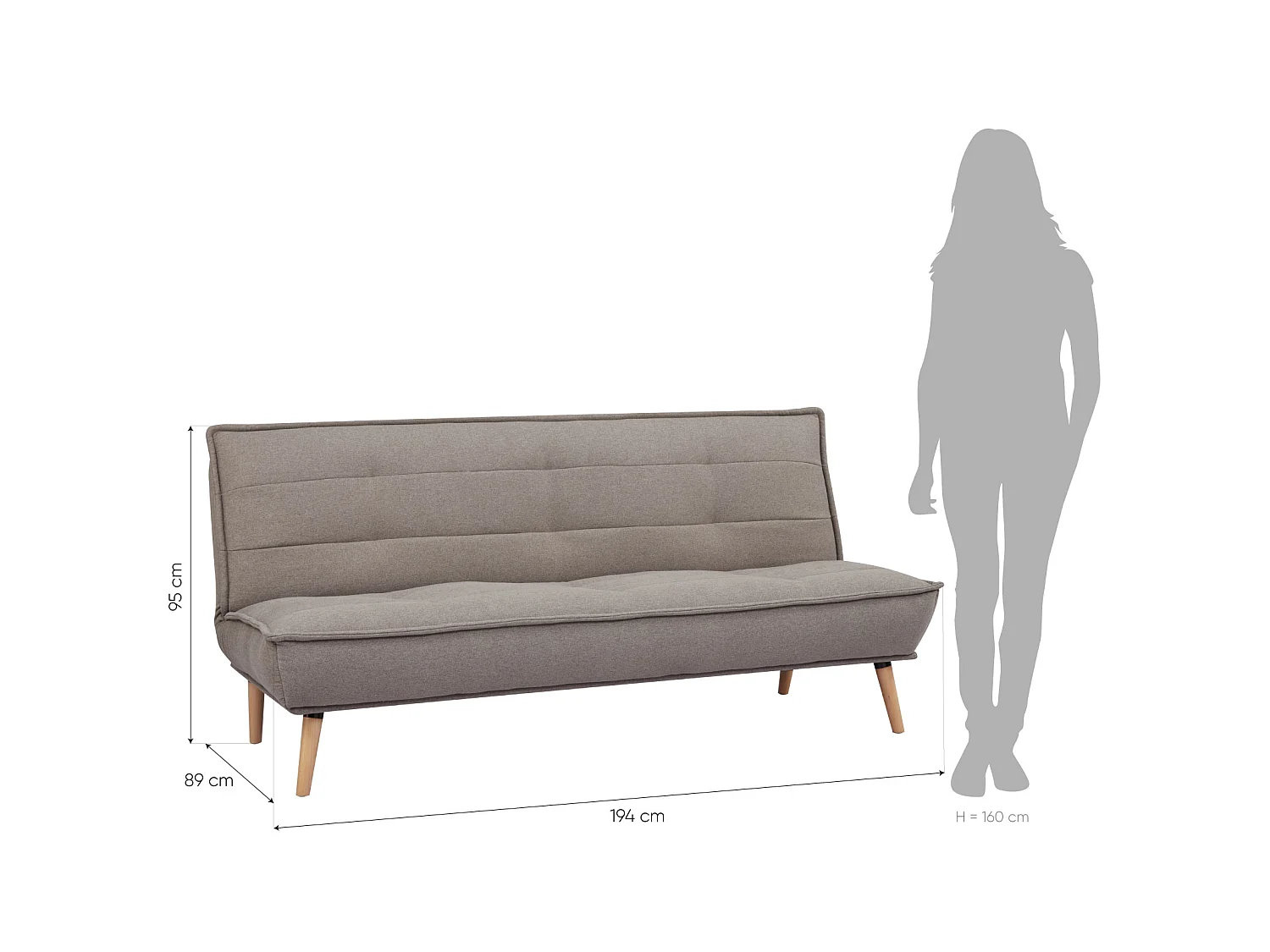 Canapé-lit Pärumm Hufranch Marron 194x95x89 cm