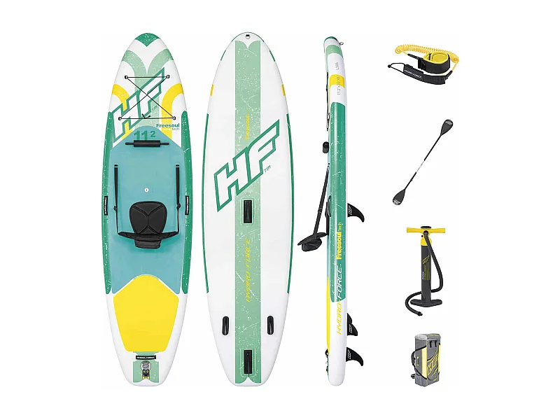 Tabla Paddle Surf Hinchable Bestway Hydro-Force Freesoul Tech 340x89x15 cm Con Remo, Asiento, Bomba y Bolsa