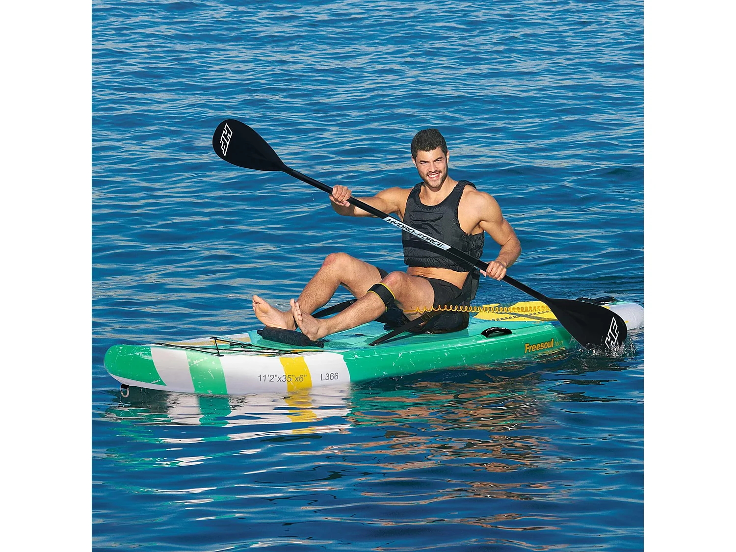 Tabla Paddle Surf Hinchable Bestway Hydro-Force Freesoul Tech 340x89x15 cm Con Remo, Asiento, Bomba y Bolsa