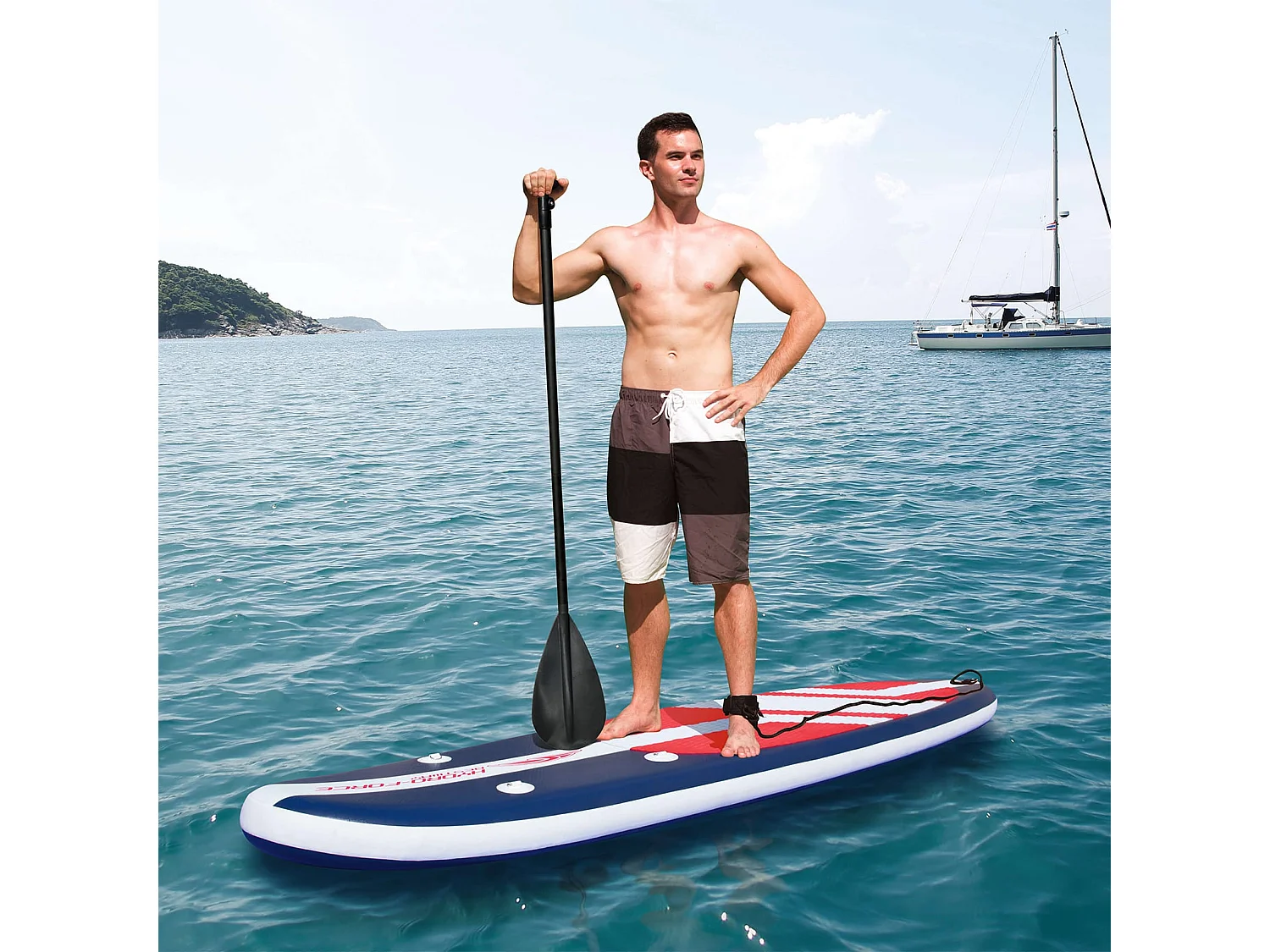 Tavola Paddle Surf Gonfiabile Bestway Hydro-Force Long Tail 335x76x15 cm con Remo, Pompa e Borsa
