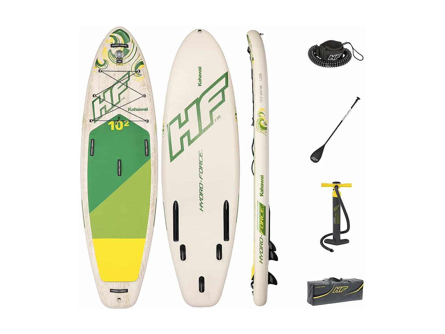 Planche Paddle Surf Gonflable Bestway Hydro-Force Kahawai 310x86x15 cm avec Aviron, Pompe et Sac