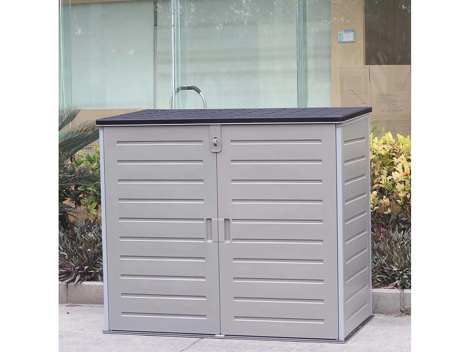 Baule in Resina Gardiun Soften II 1.170 L 140x82x123 cm Con Molle a Gas Grigio