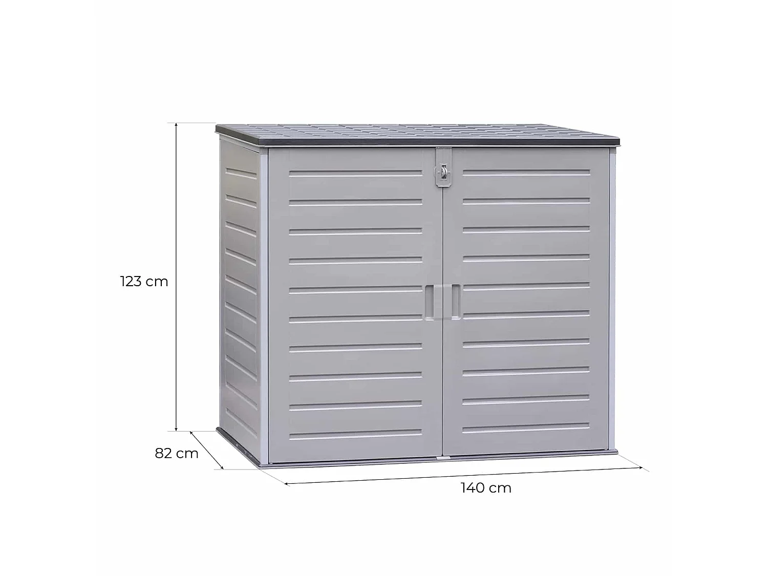 Baule in Resina Gardiun Soften II 1.170 L 140x82x123 cm Con Molle a Gas Grigio