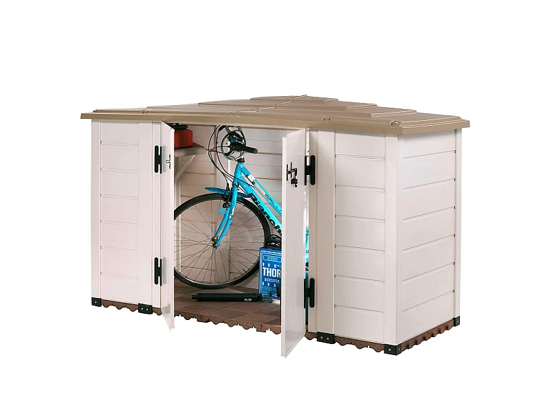 Arcón de Resina Gardiun Garden Box Tuscany 200 212x88x133 cm Blanco/Beige