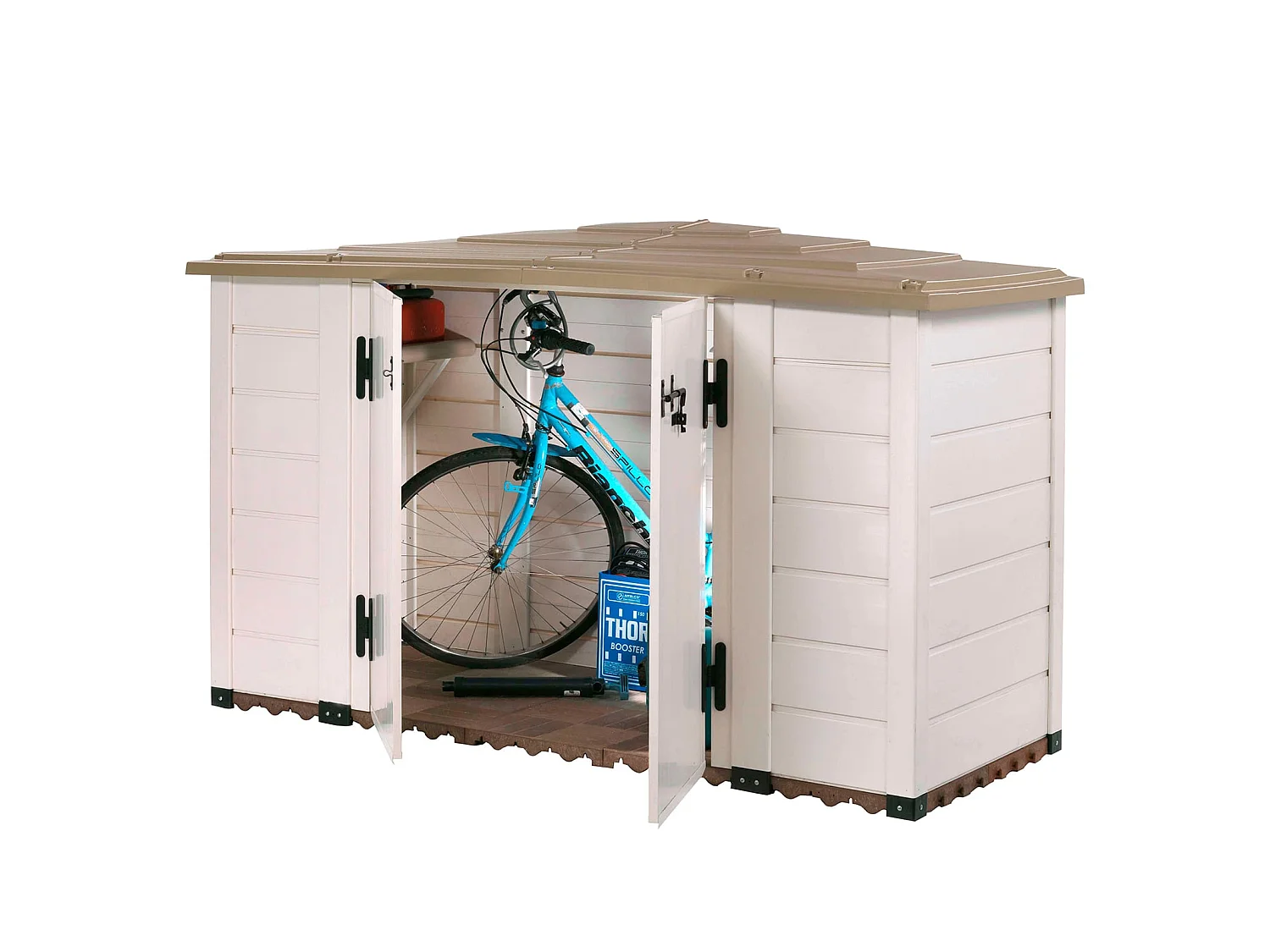 Arcón de Resina Gardiun Garden Box Tuscany 200 212x88x133 cm Blanco/Beige