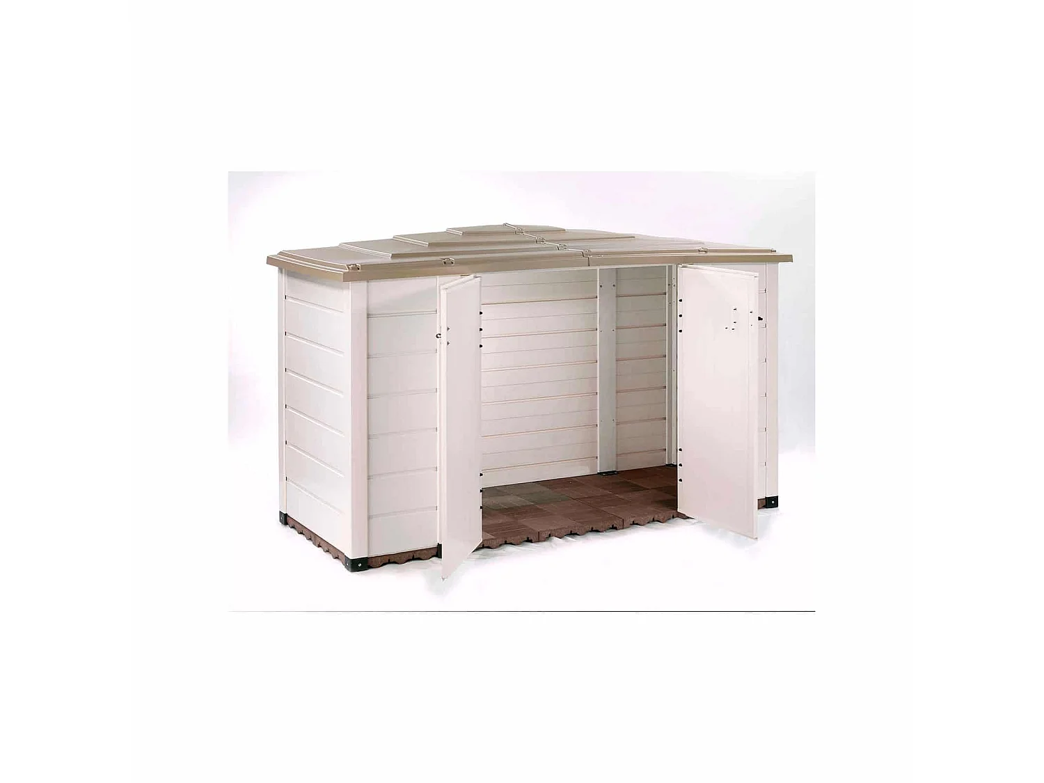 Arcón de Resina Gardiun Garden Box Tuscany 200 212x88x133 cm Blanco/Beige