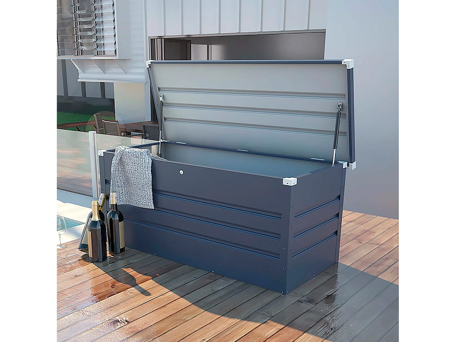 Coffre Rangement Métallique Gardiun Arcana III 582 L. 69x165x62 cm Anthracite