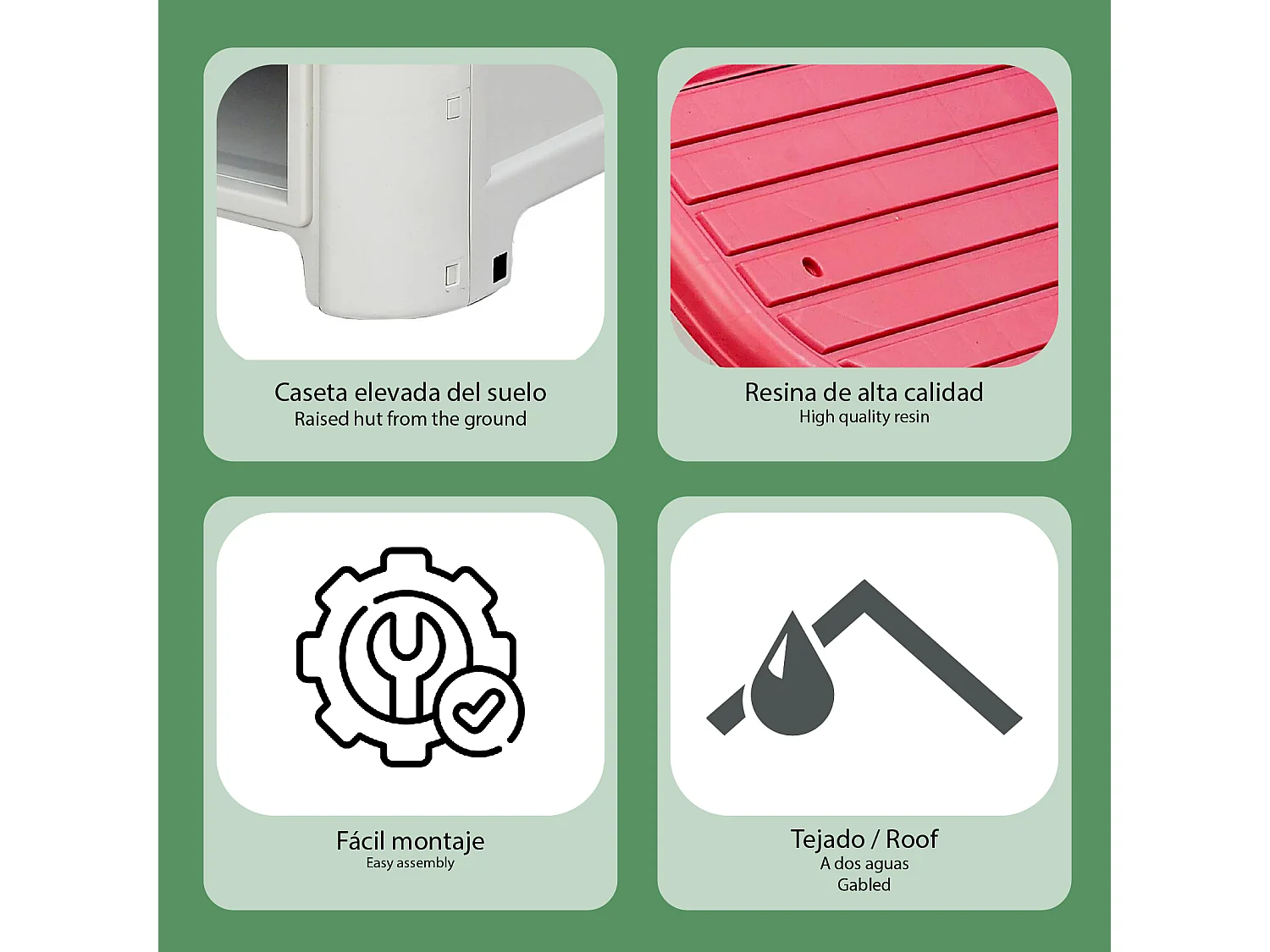 Niche pour Chien Petit Gardiun Kira 75x59x66 cm Fabriquée en Résine Couleur Beige/Rouge