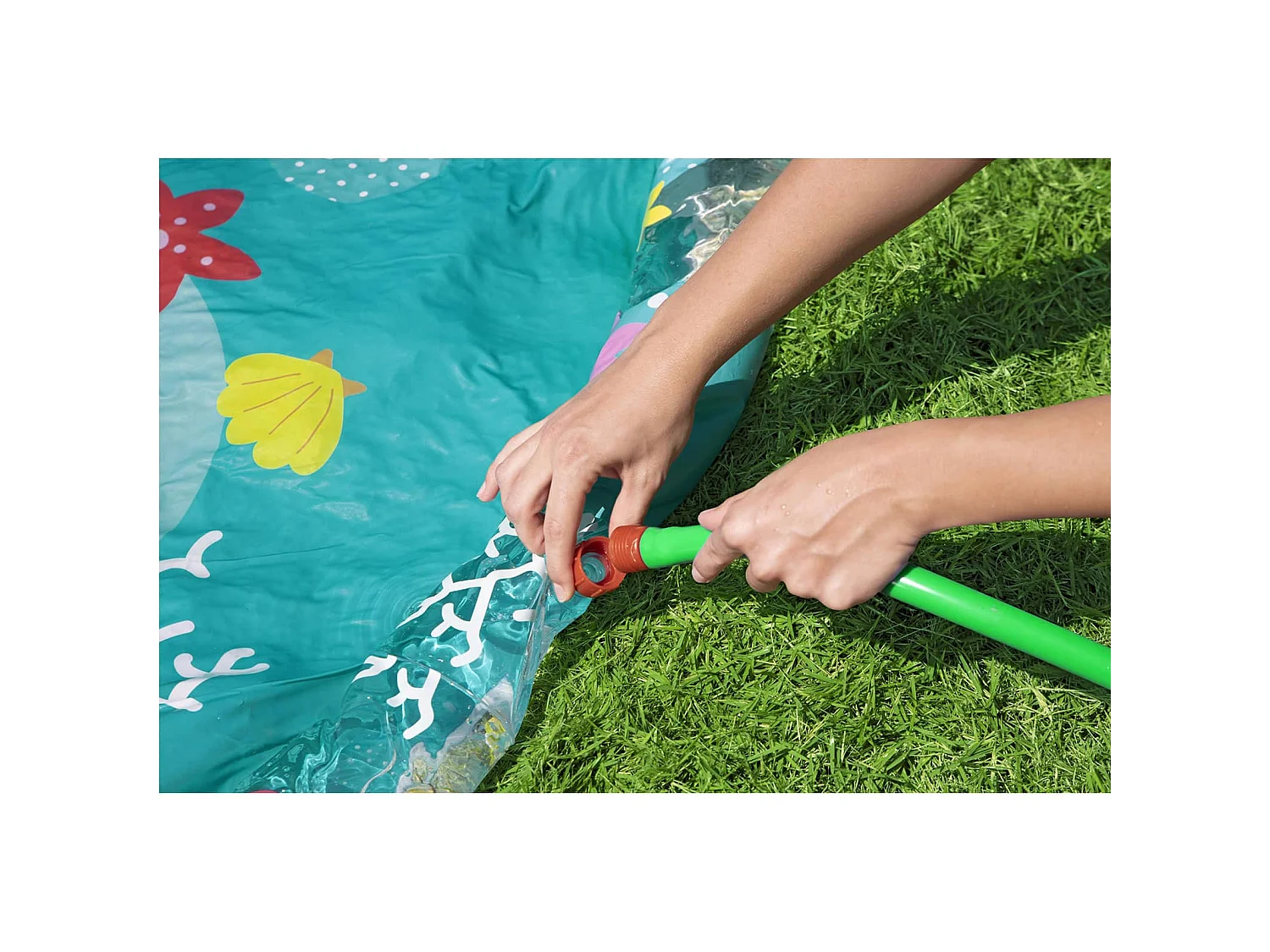 Piscina Alfombra de Chorros de Agua Bestway Ø165 cm Estampado Marino Azul Mayores de 3 Años