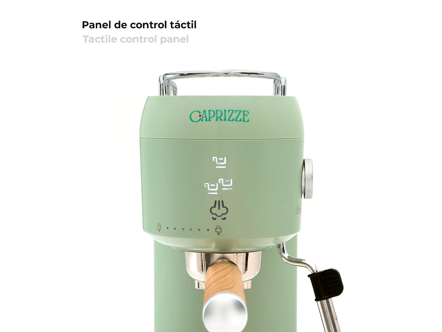 Cafetera Express Semiautomática Caprizze Hikari 1400 W 20 Bares con Vaporizador y Espumador USB incluido Color Verde Mate