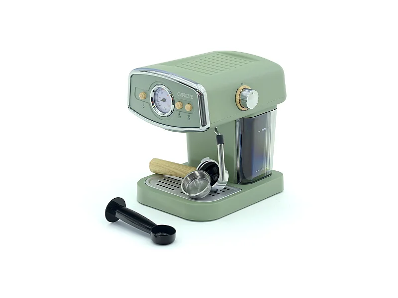 Macchina da caffé express semi-automatica Caprizze Kai 1050 W 15 bar capacitá per 5 tazzine con vaporizzatore colore verde opaco