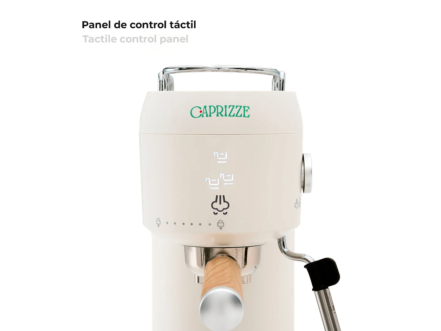 Cafetera Express Semiautomática Caprizze Hikari 1400 W 20 Bares con Vaporizador y Espumador USB incluido Color Blanco Mate