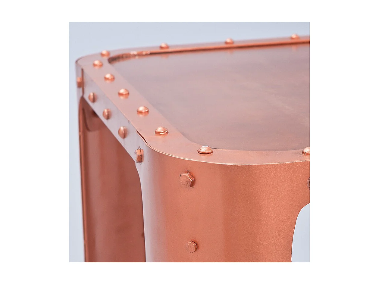 Table Basse Industrielle Métal "Wall" 110cm Cuivre