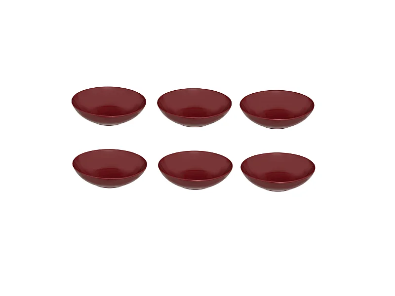 Lot de 6 Assiettes Creuses "Colorama" 20cm Rouge