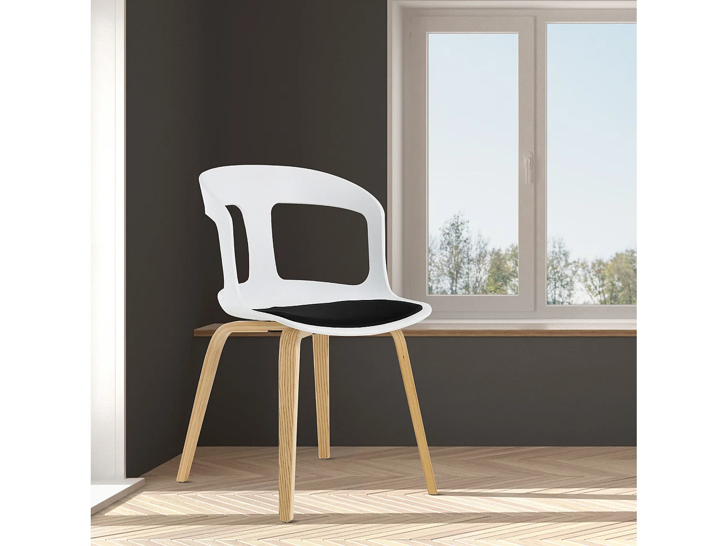 Chaise de Salle à Manger ou de Bureau avec Accoudoirs Pärumm Joritz Blanc 50x53x82 cm