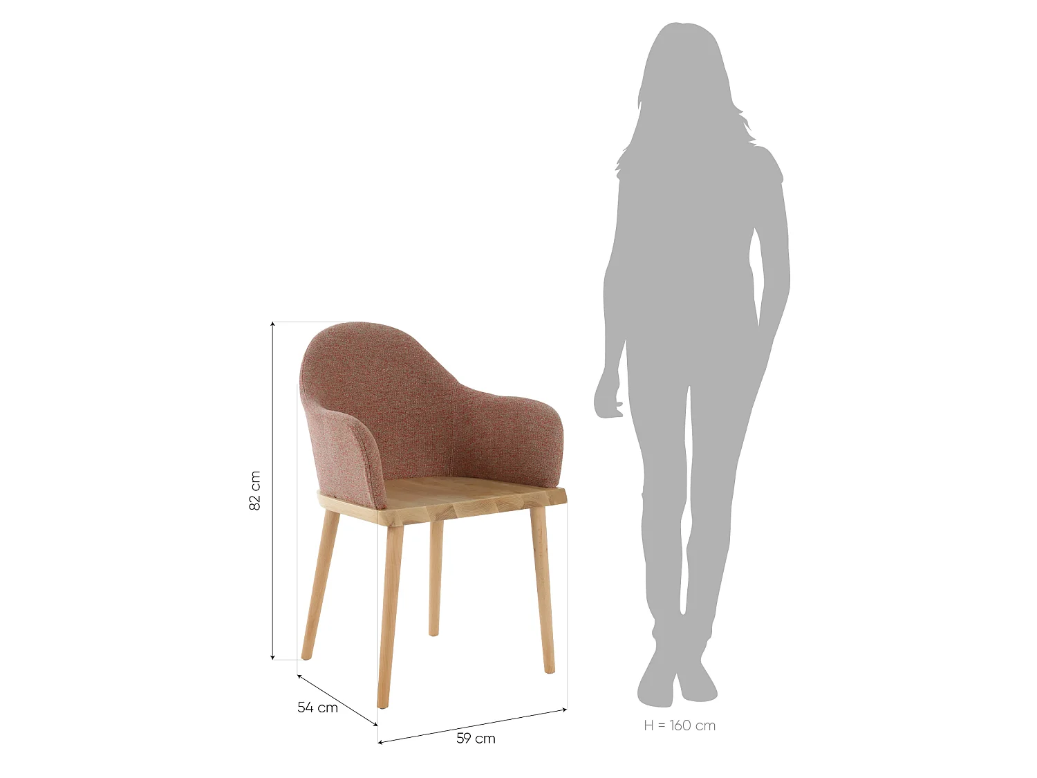 Chaise Pärumm Beksand Linen Beige 57x54x82 cm