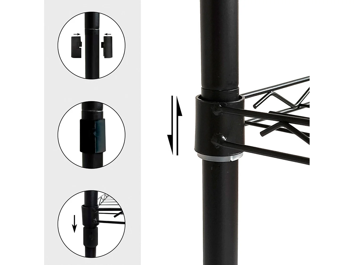 Estantería Metálica con Rejilla CATTERHOUSE Klaus 160 - 57x35x160 cm Estantería de Almacenaje Color Negro con 5 Baldas Soporta hasta 175 kg