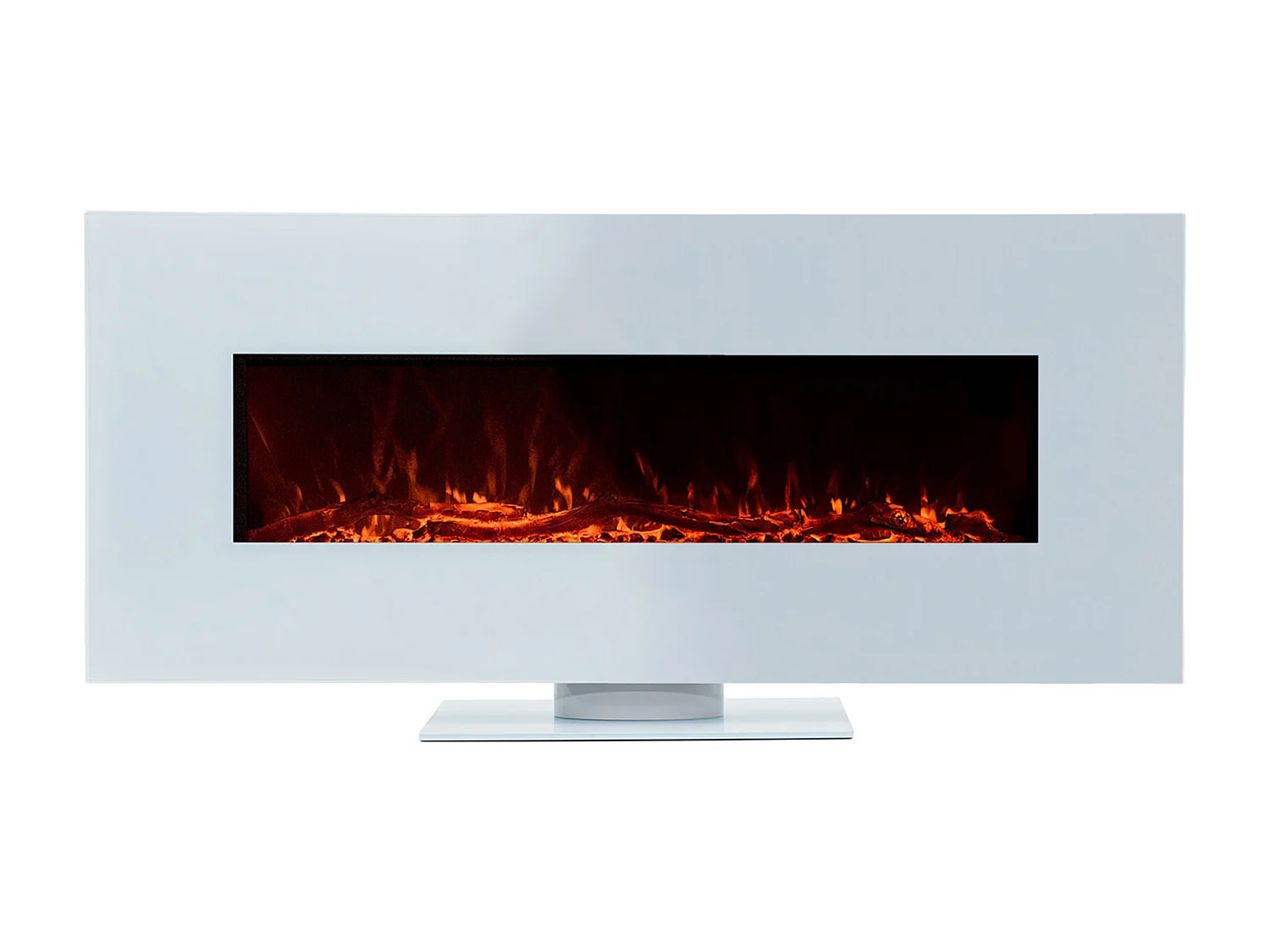 Chimenea Eléctrica de Pared Empotrable para Interior 1600W Kekai Alaska 128x26x61 cm con Simulación de Fuego 2 Niveles de Potencia con Mando