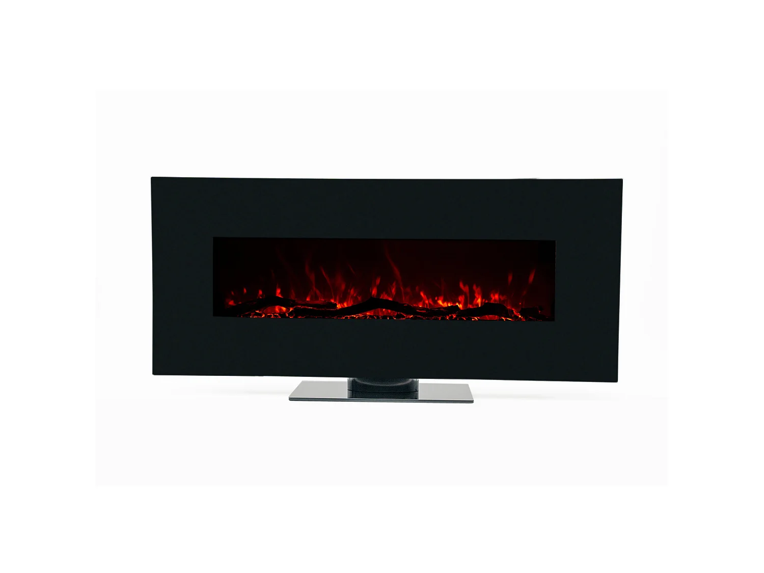 Cheminée Électrique Murale 1600W Kekai Minesota 84x26x53cm Noir Simulation de Feu Télécommande Intérieur