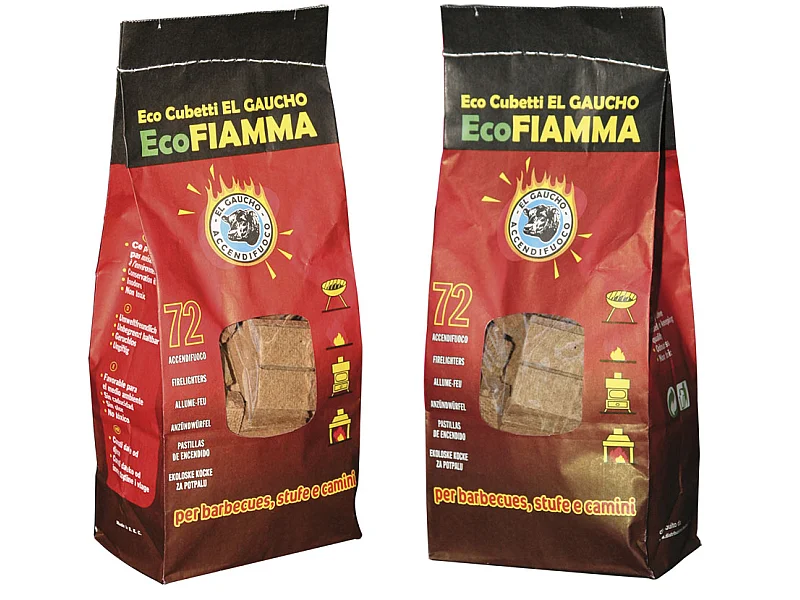 Pastillas de Encendido Ecológicas Kekai EcoFiamma 72 pastillas para Grill, Barbacoa, Estufa o Chimenea de Leña