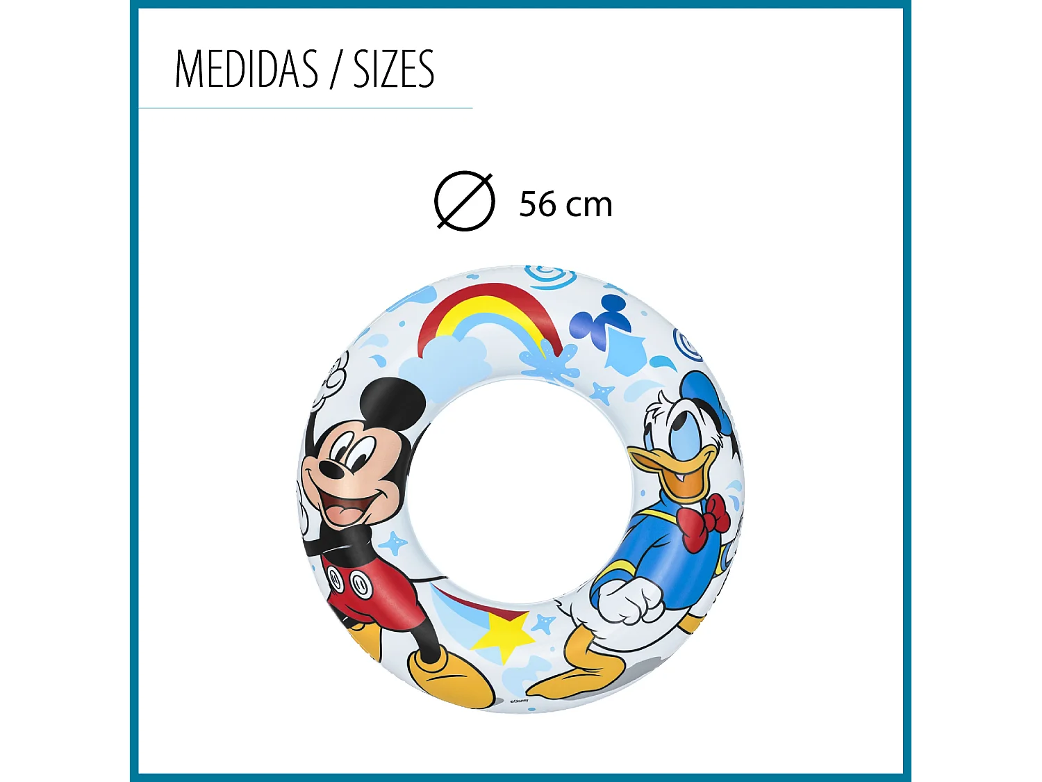 Salvagente Gonfiabile per Bambini da 3 a 6 anni Bestway 48 cm Design Mickey Mousse Doppia Camera D'Aria