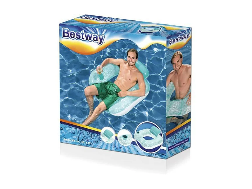 Bouée gonflable - BESTWAY - Kool longe - Vinyle - Adulte - Blanc/Bleu