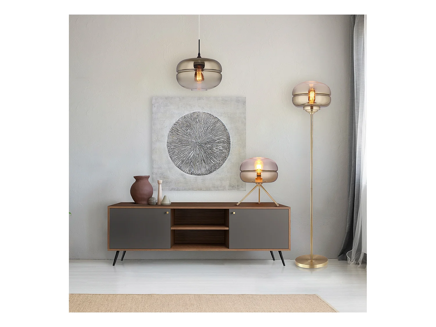 Lámpara de Pie Lumineca Dabache 30x160 cm Oro