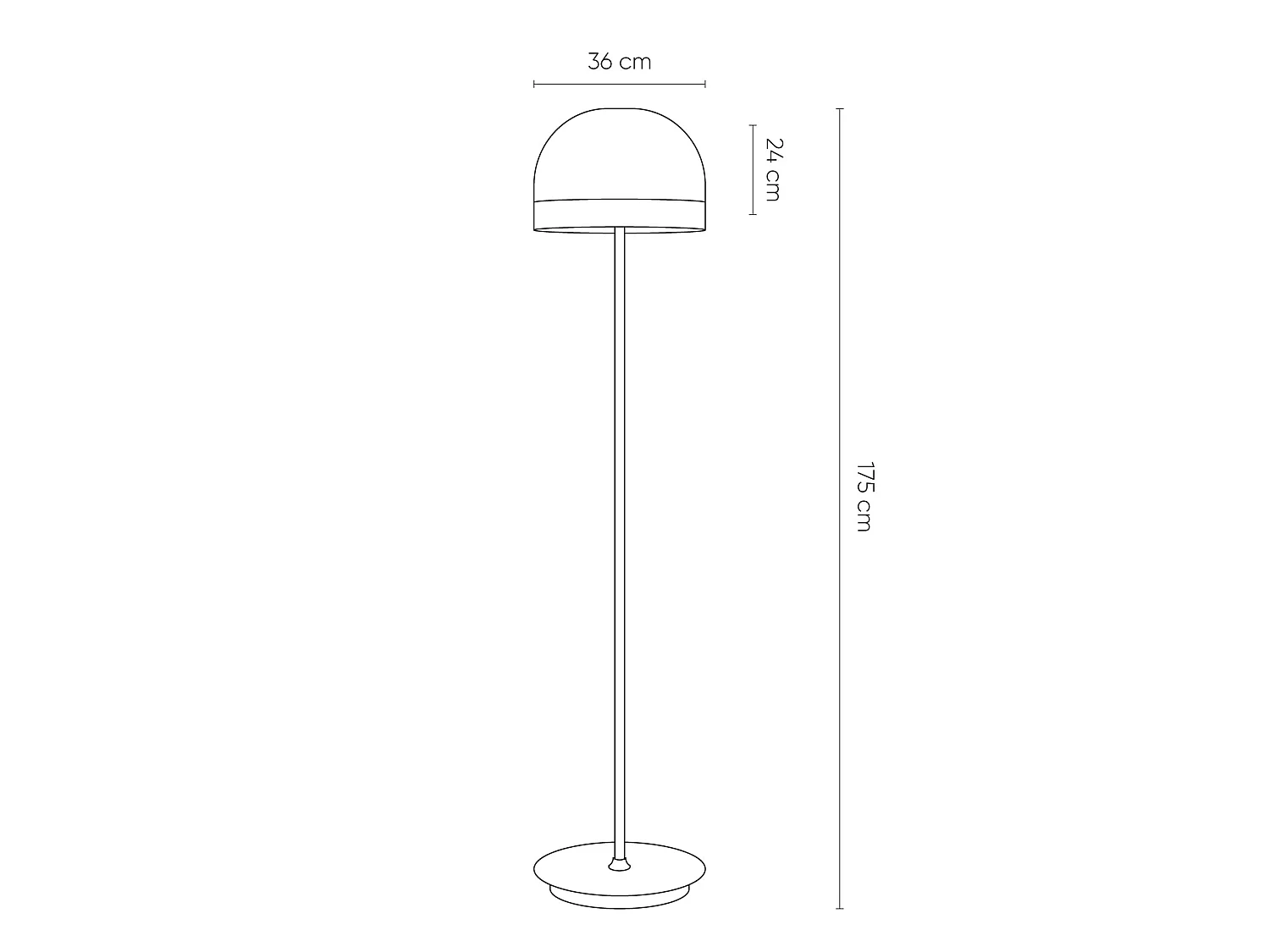 Lampadaire Raychel Or Rose Ø36x175 cm