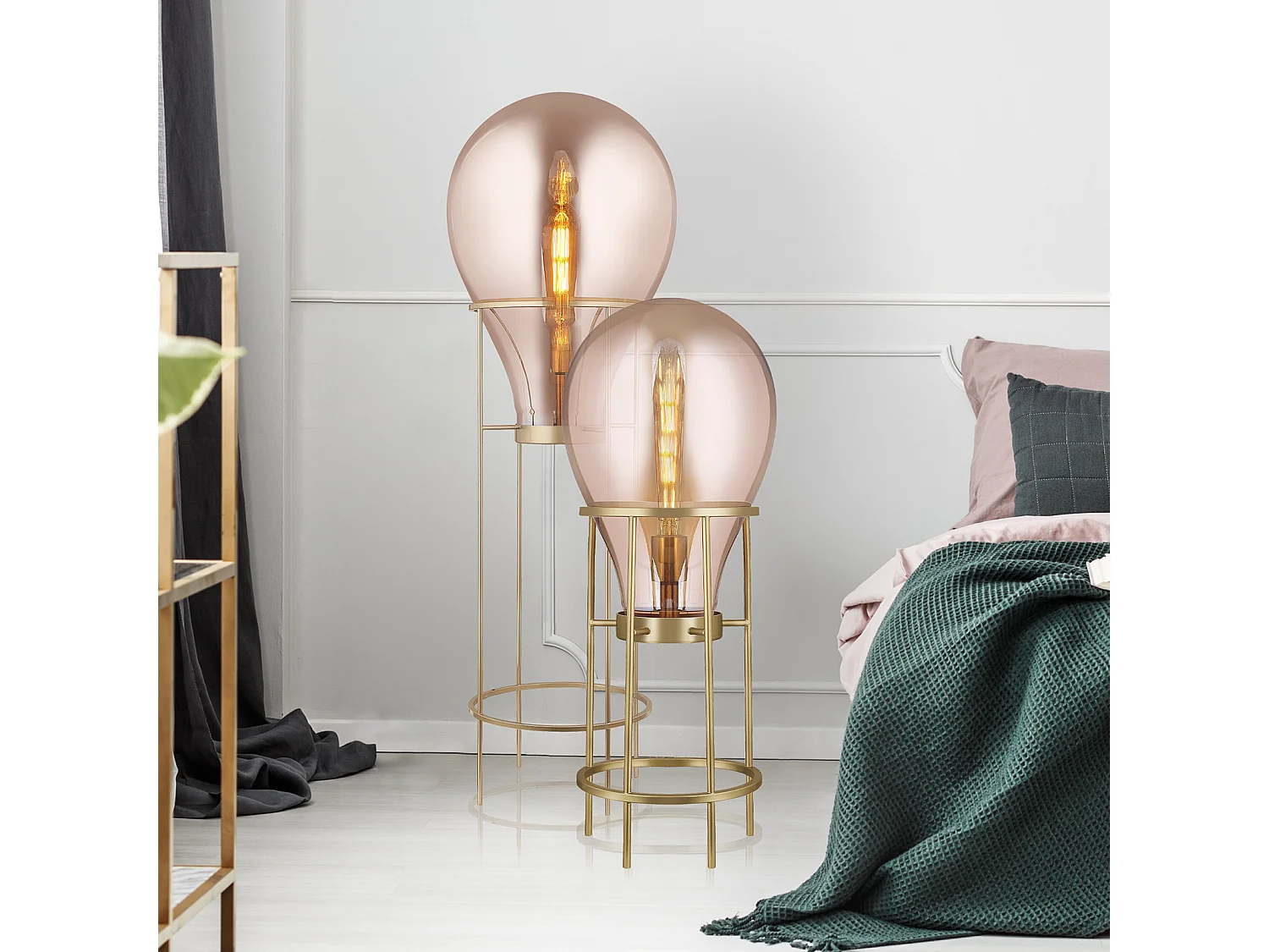 Lampadaire Hatann Ambre M Ø40x108 cm