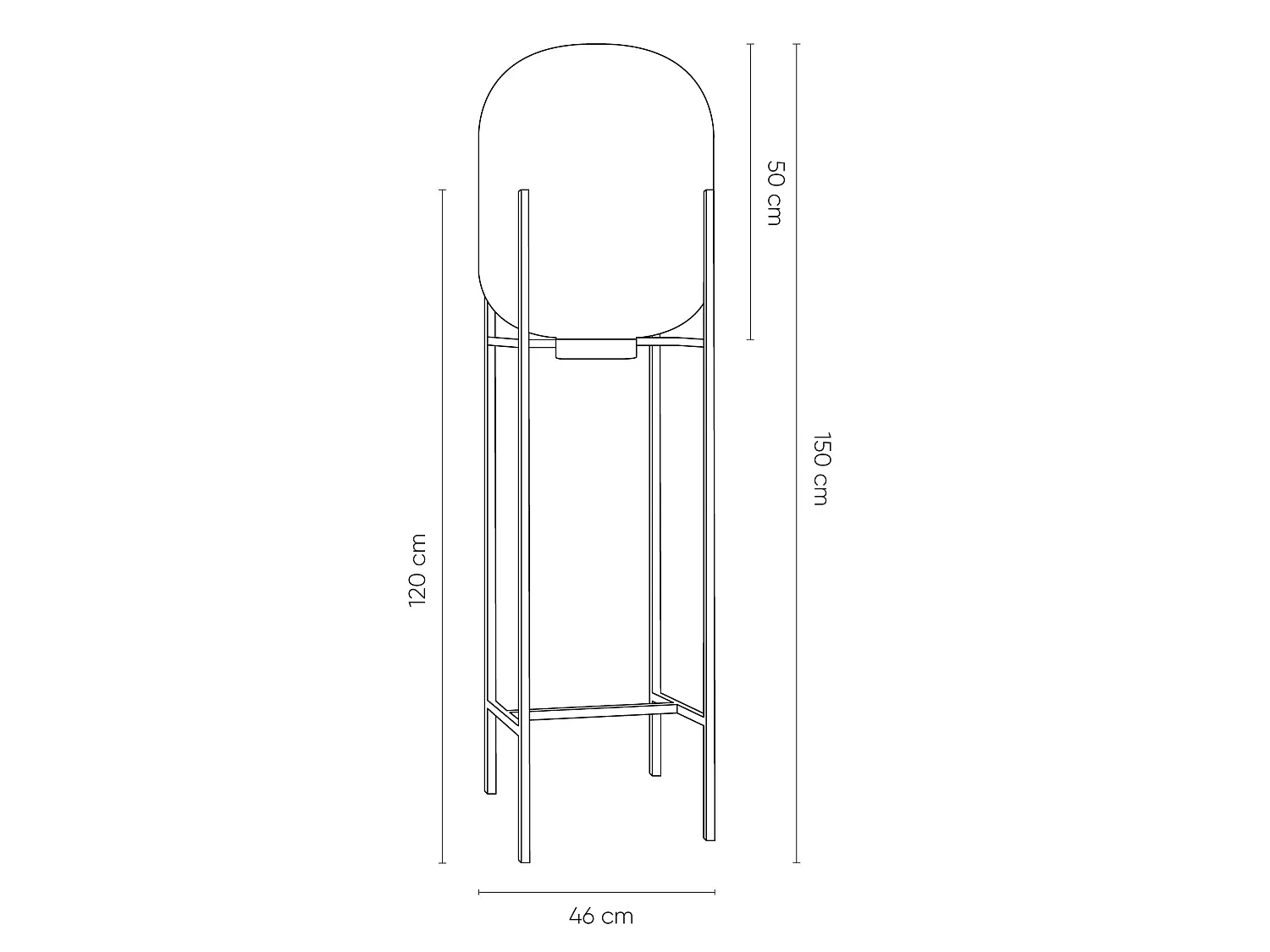 Lampadaire Noir et Gris Bharian Ø46x150 cm