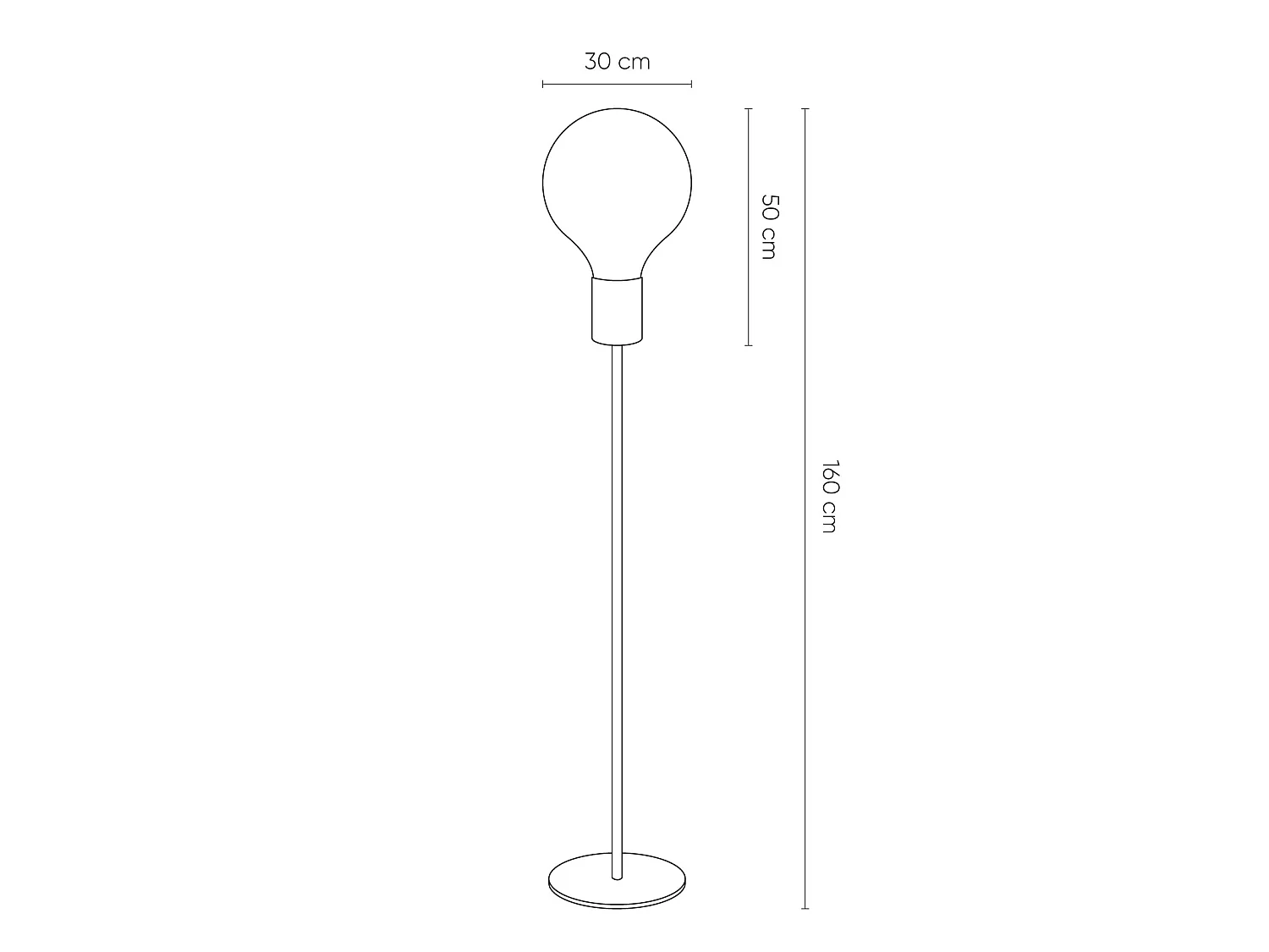 Lámpara de Pie Lumineca Laugo 30x160 cm Smoky